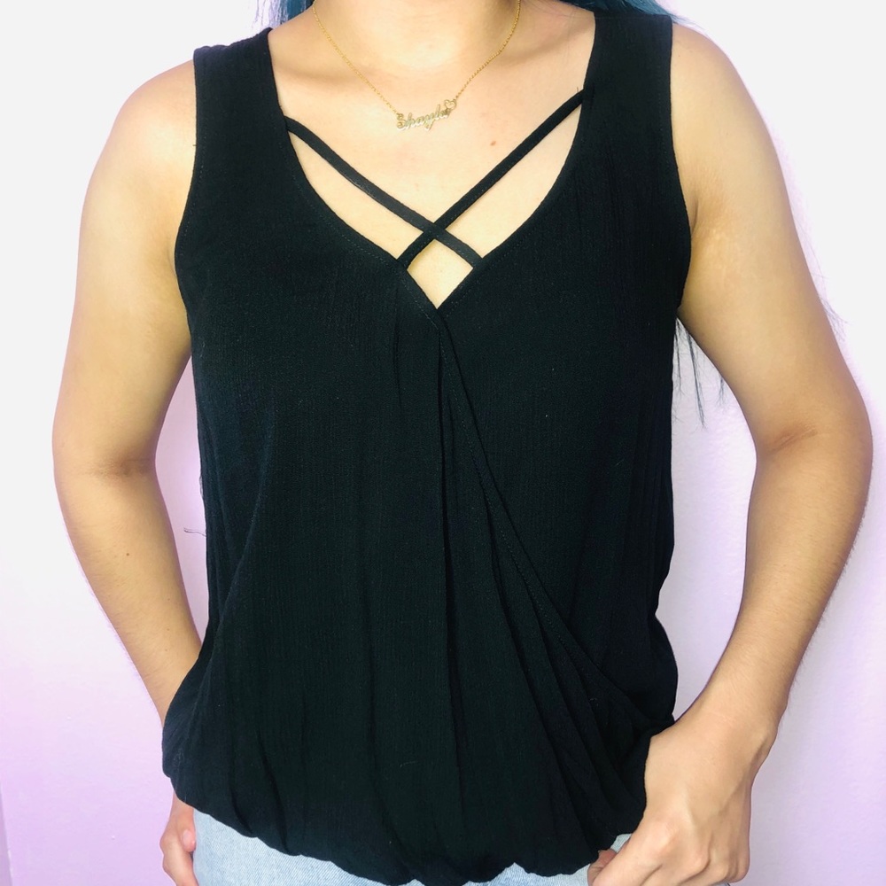 criss cross blank tank top